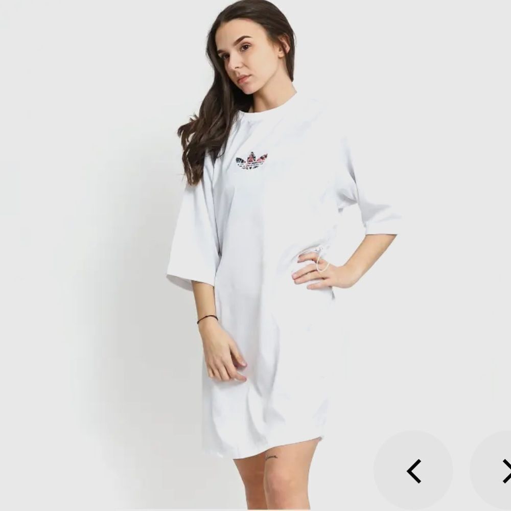 adidas Originals white logo string Tee Dress - Picture 3 of 13
